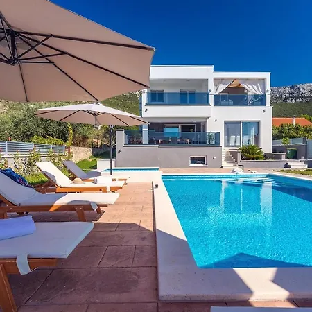 Seaview Villa Stanka With Pool And Attached Jacuzzi Kastela Exterior photo