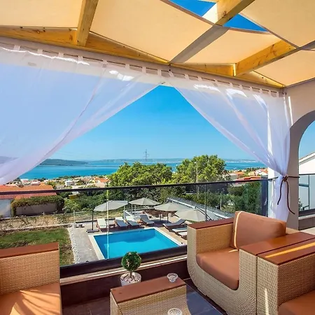 Seaview Villa Stanka With Pool And Attached Jacuzzi Kastela Exterior photo