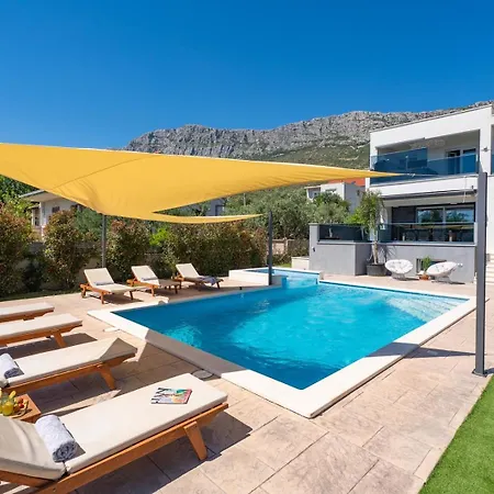 Seaview Villa Stanka With Pool And Attached Jacuzzi Kastela Exterior photo