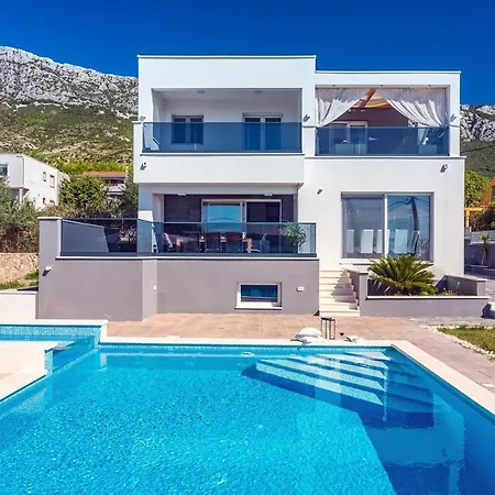 Seaview Villa Stanka With Pool And Attached Jacuzzi Kastela Exterior photo